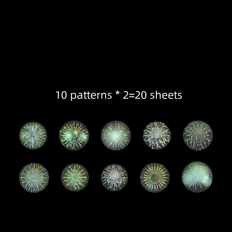 20pcs Fireworks Series PET Decorative Stickers for Diary Album Journal