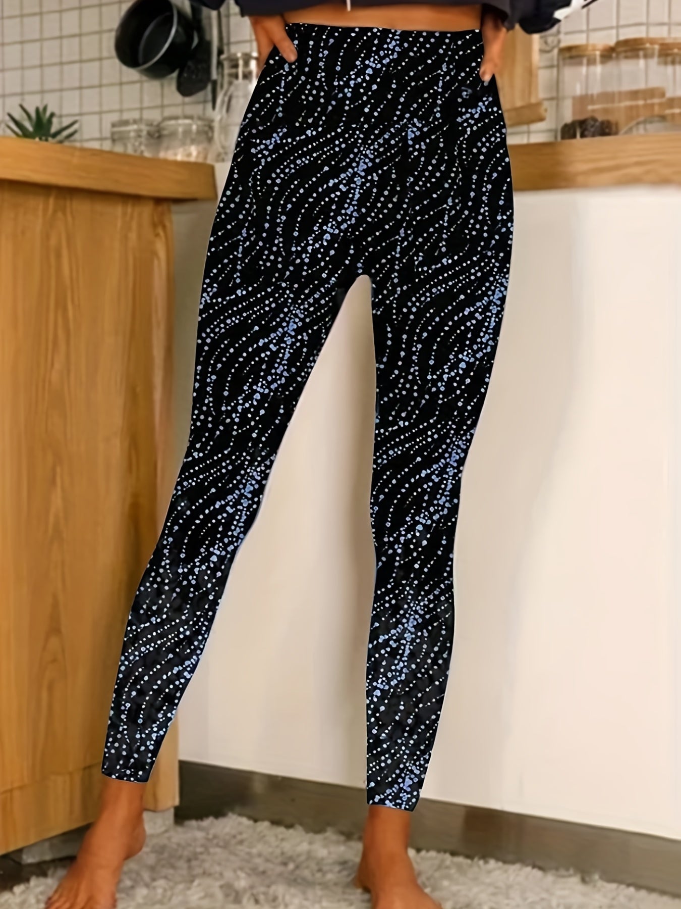  Random Print High Rise Leggings