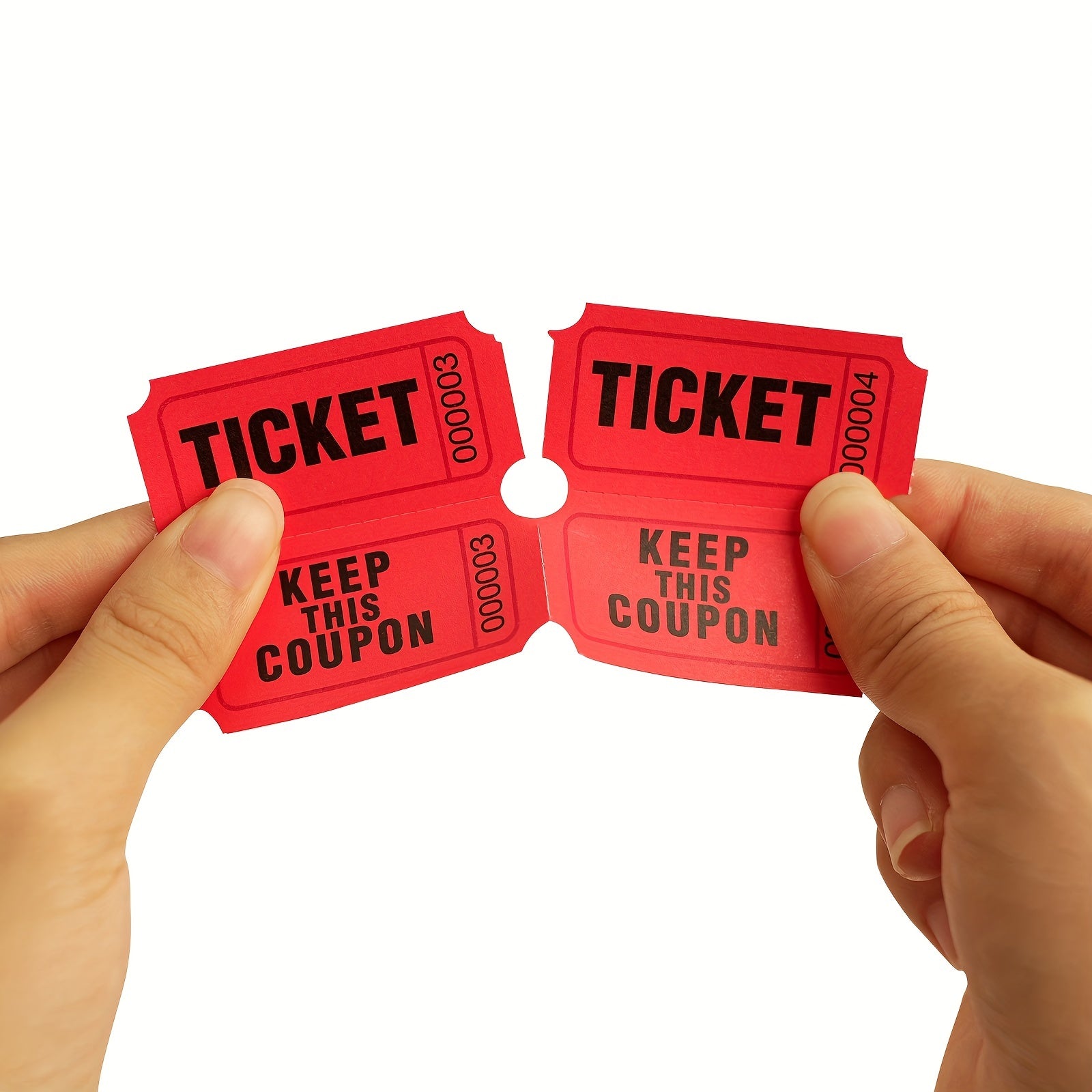 200pcs Red Raffle Tickets Double Roll Ticket For Events Entry