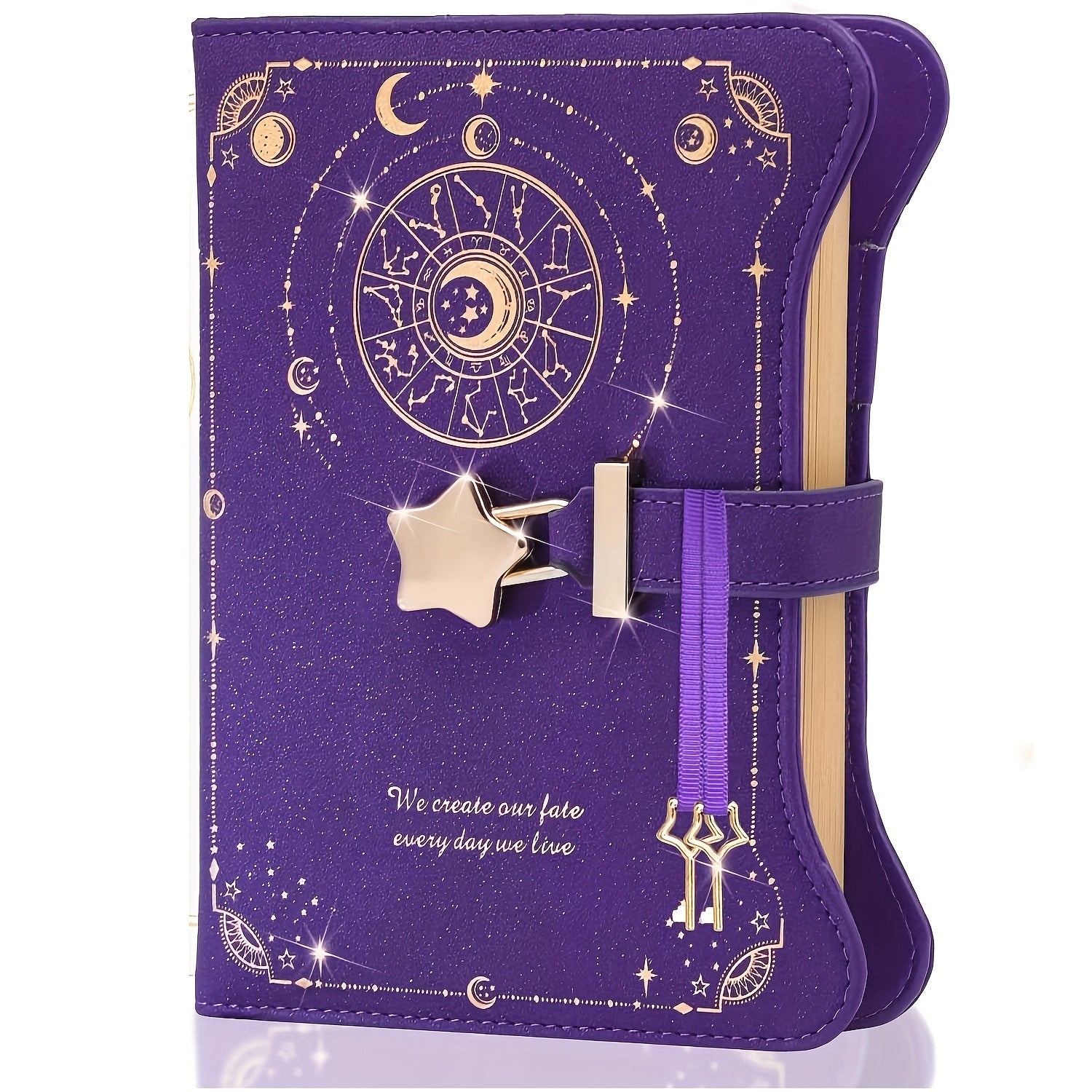 Enchanted Matte Diary B6 Size Lock & Key Purple Cover