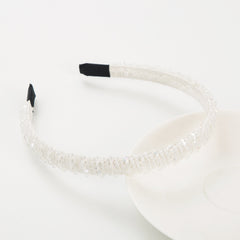 Thin Beaded Crystal Solid Headband Women's Hair Accessories
