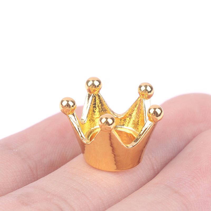 5pcs Mini Metal Crowns for Dollhouse Princess Theme Decor