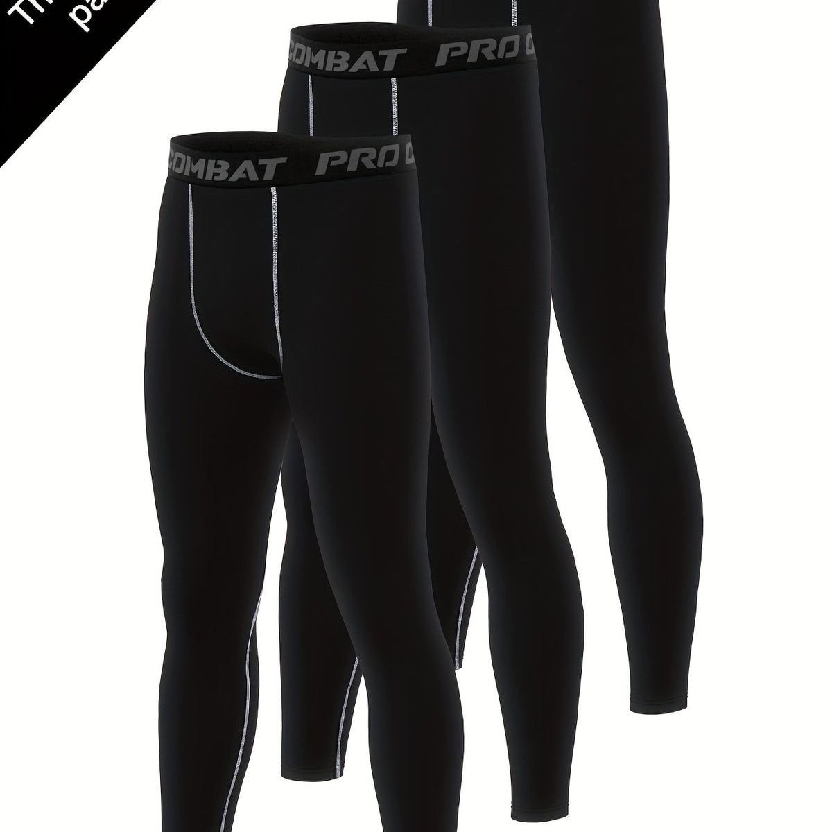 Men's 3pcs Leggings Active Sports Compression Pants