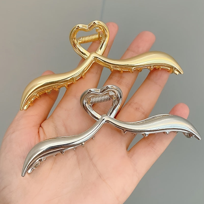 Alloy Love Heart Hair Claw Clip for Thick Hair Accessories