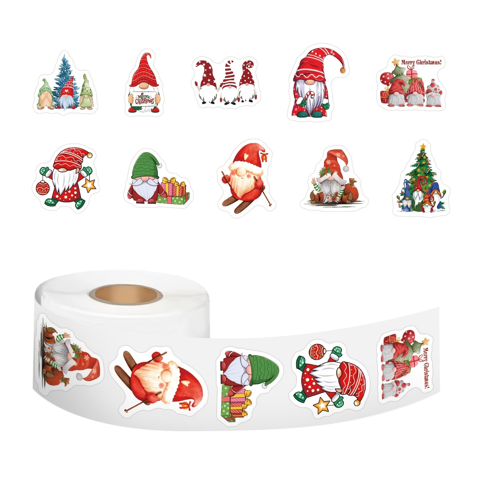 Christmas Gnome Vinyl Stickers, Cute Cartoon Decals Waterproof
