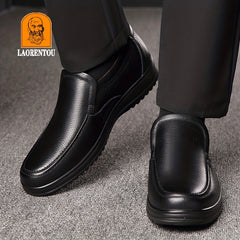 LAORENTOU Men's Leather Loafer Shoes Lightweight Non Slip Casual