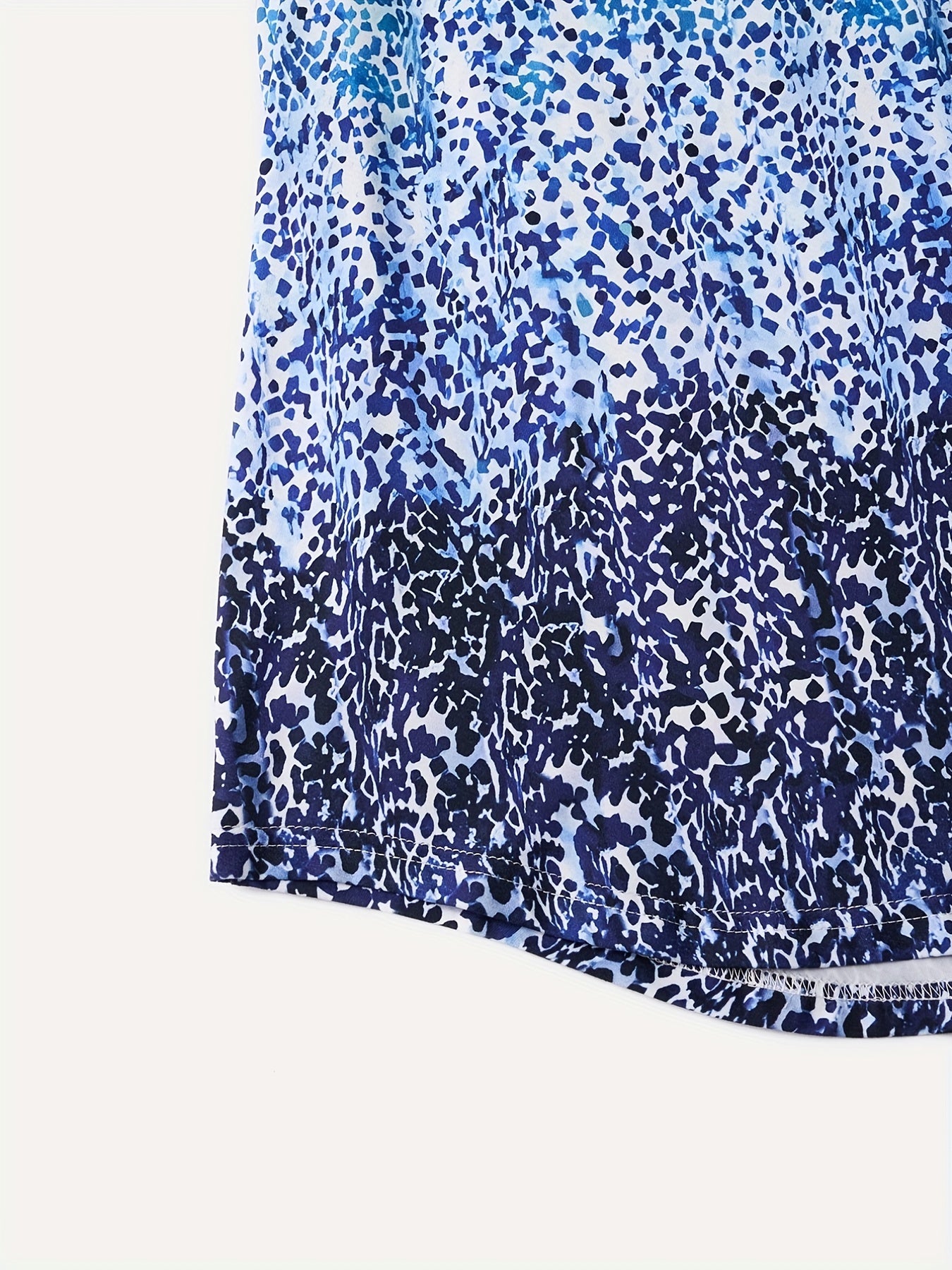  Colorblock Allover Print V Neck Tank Top