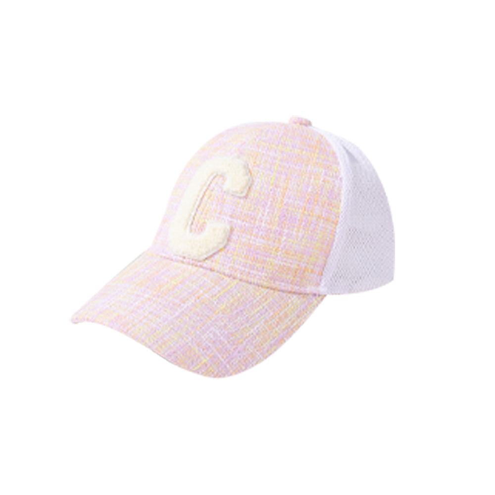 C Letter Peaked Hat Women Summer Shade Breathable Mesh Hat