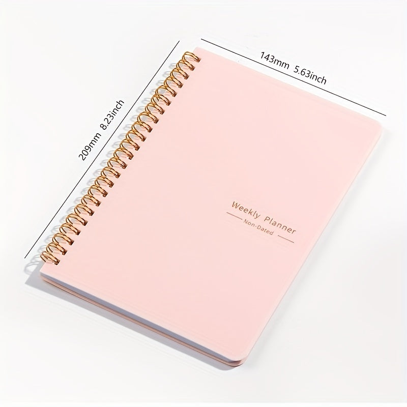 Spiral A5 Daily Weekly Planner Agenda - 52 Sheets