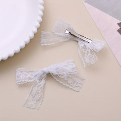 2pcs Lace Bowknot Hair Clips Women Girls Daily Decoration Accessories