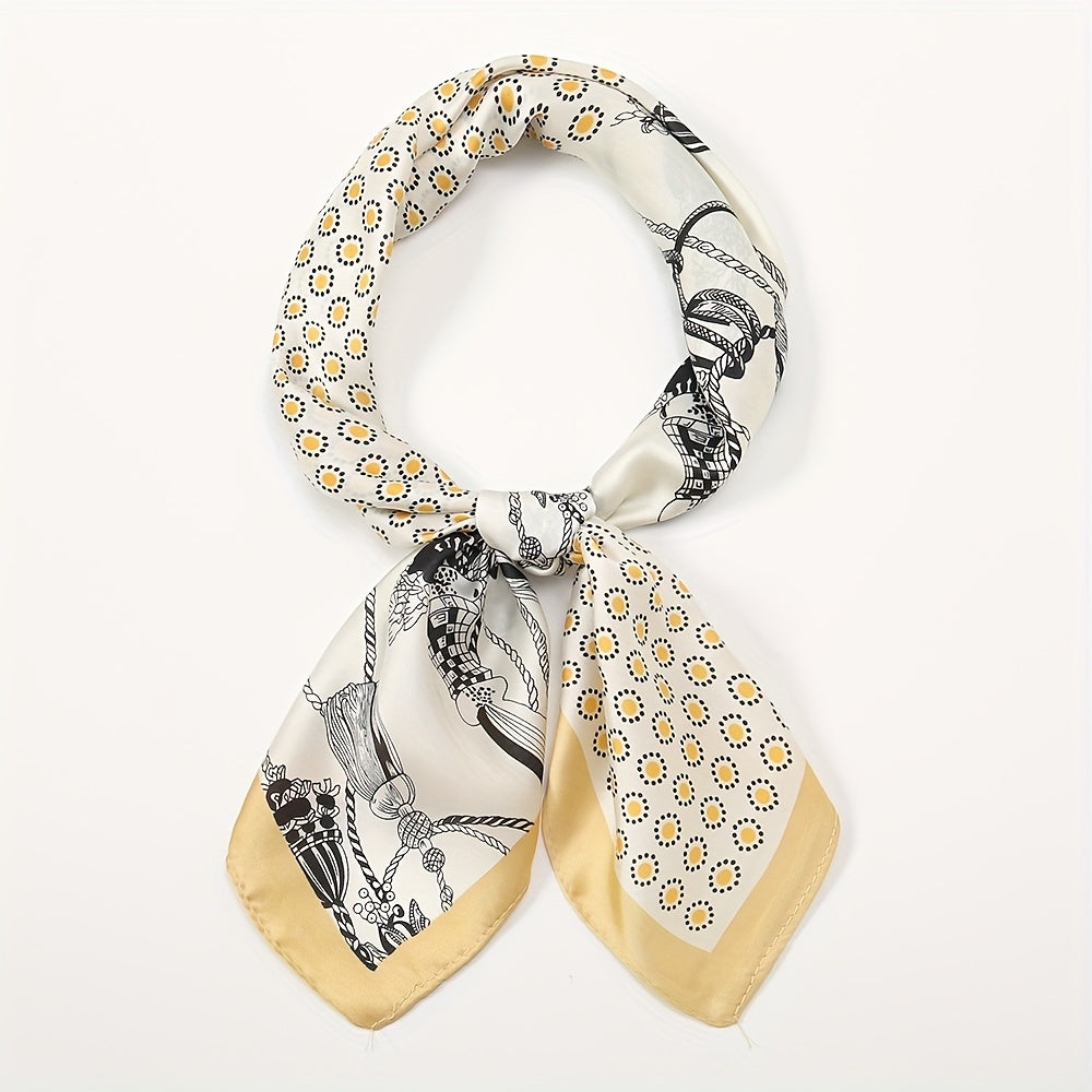 Satin Scarf 70 cm Square Print Neck Handbag Decorative Ribbon