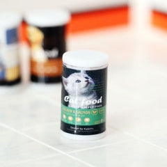 Dollhouse Pet Food Can Set - Realistic Dog & Cat Food Models for Decor