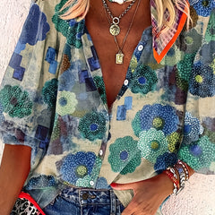  Floral Print Button Up Shirt