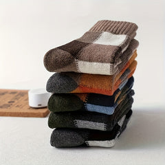 5 Pairs Winter Warm Fleece Socks Thickened Cotton Socks for Men