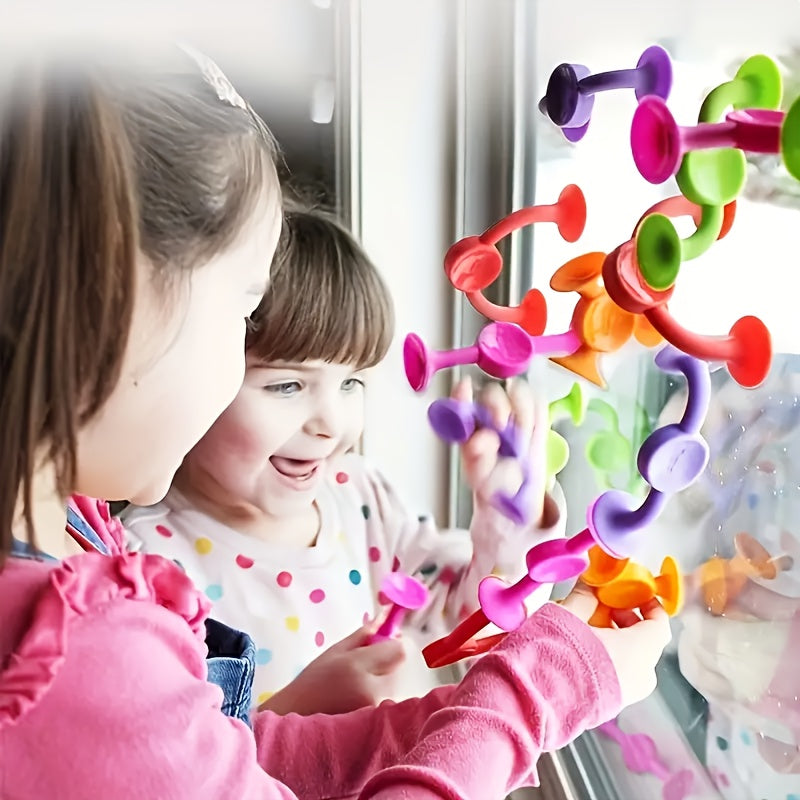Creative Relaxing Suction Cup Toy Set for Construction Travel Windows