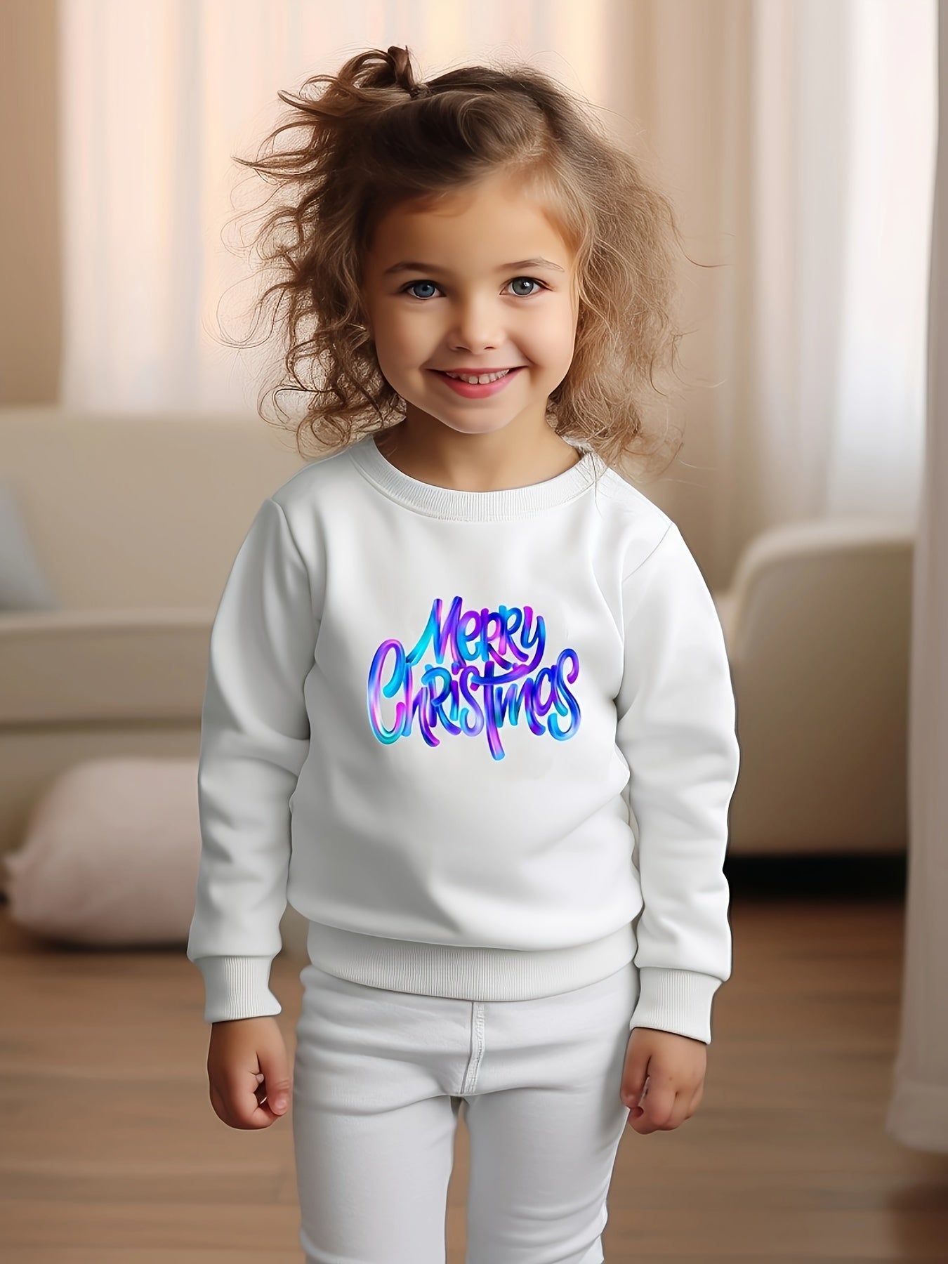 Comfy Xmas Print Sweatshirt Top Girls Gift Sports