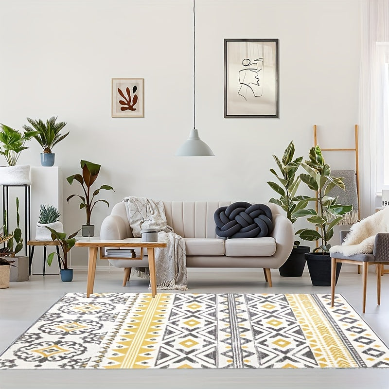 Nordic Geometric Large Area Rug, Non Slip, Machine Washable