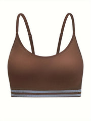  Striped Pattern Sports Bra High Stretch Yoga Fitness Bra