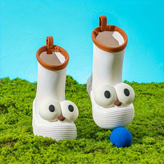 JIAGEYA Boy's Slip On Rain Boots Funny Pattern Waterproof Shoes For Kids