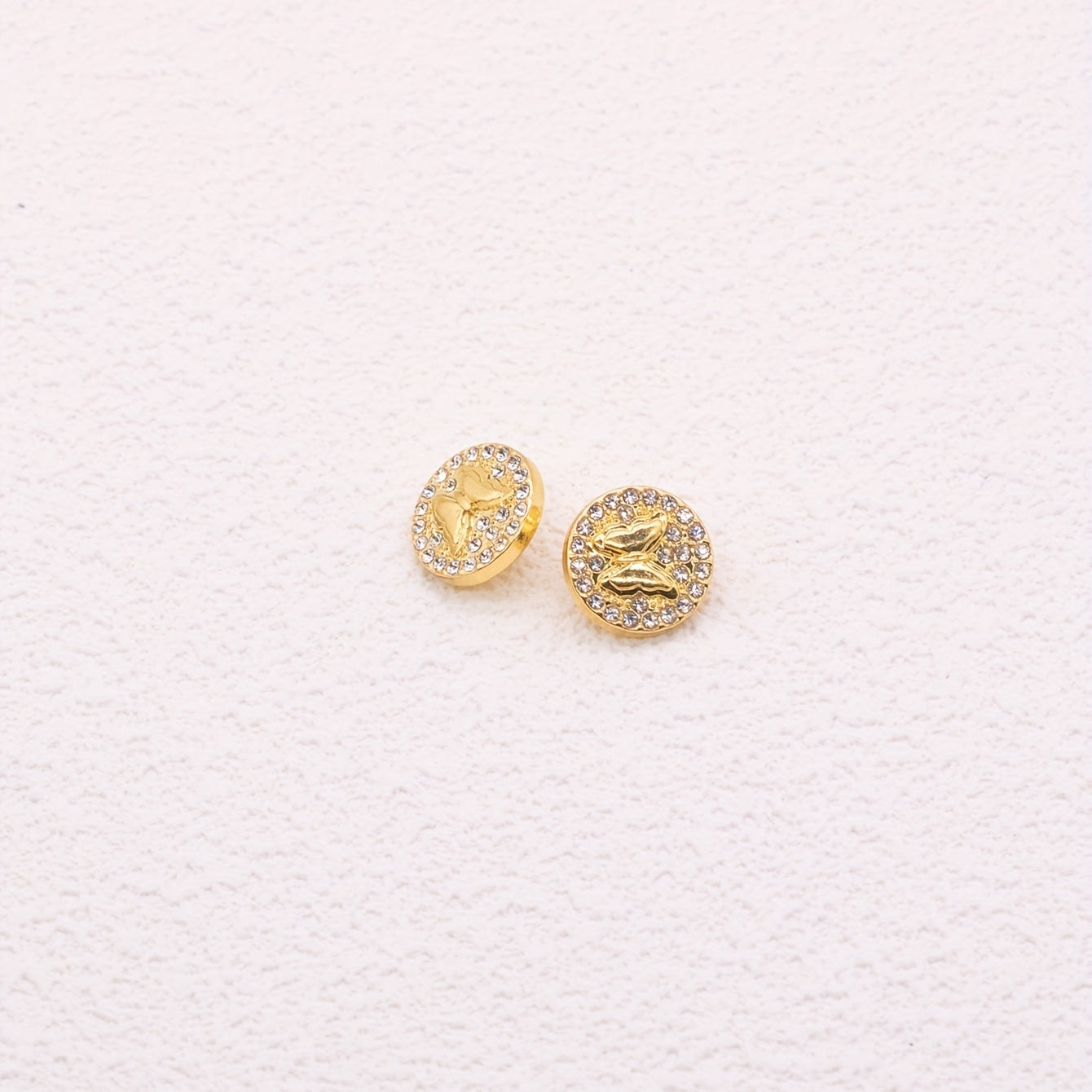 10pcs Zinc Alloy Faux Diamonds Buttons Butterfly Sewing Buttons