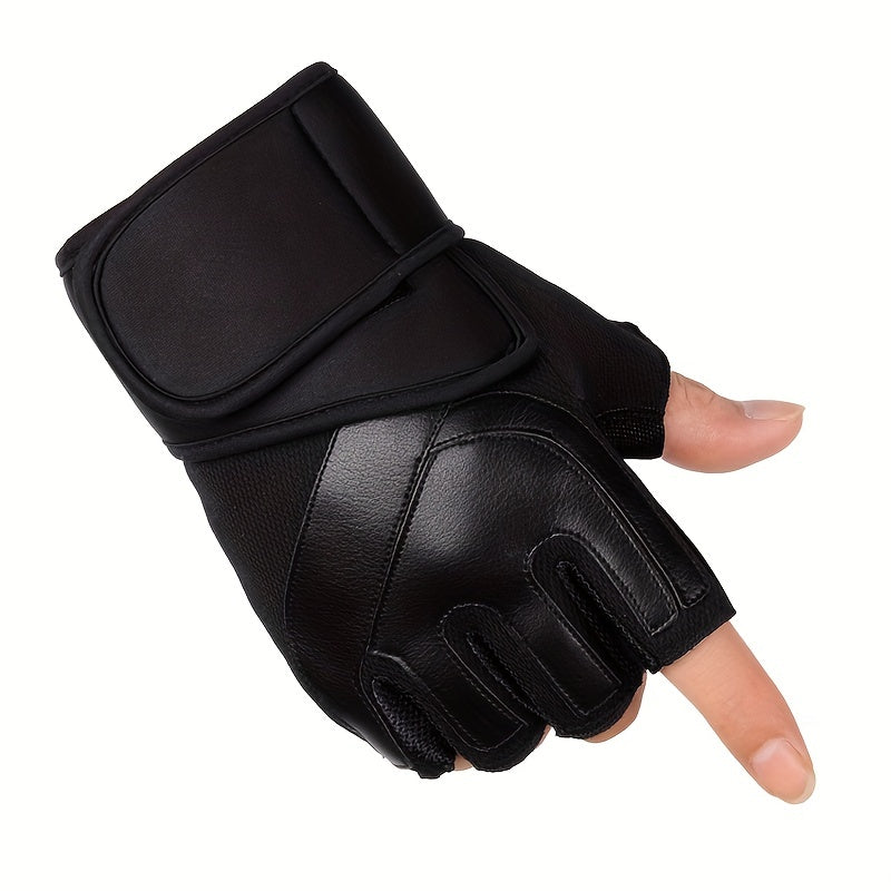 Men's Padded Workout Gloves with Wrist Wrap Support