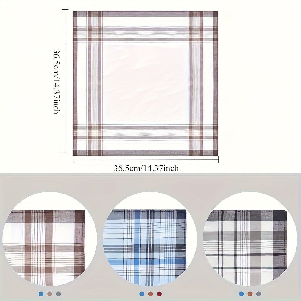 12 Pack Men's Soft Geometric Pattern Handkerchiefs Multicolor