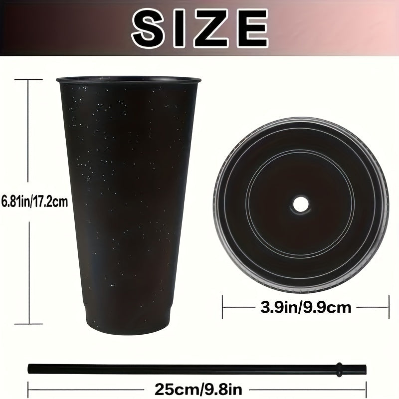 5pcs 710ml Water Bottle with Lid and Straw, Portable Lightweight Water Cup