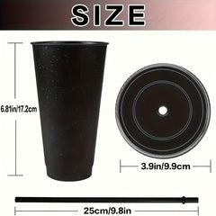 5pcs 710ml Water Bottle with Lid and Straw, Portable Lightweight Water Cup