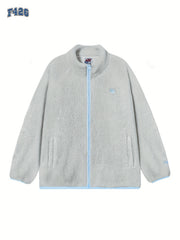 Men's Loose Fit Plush Fleece Coat For Fall Winter