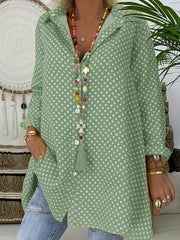  Polka Dot Long Sleeve Blouse