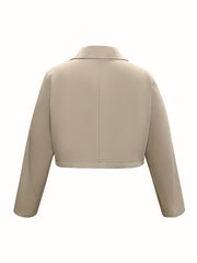  Solid Long Sleeve Single Breast Button Blazer