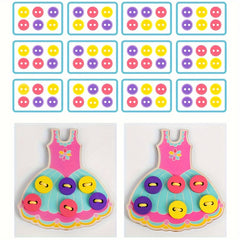 BEYTOON Wooden Skirt Threading Board Educational Toy