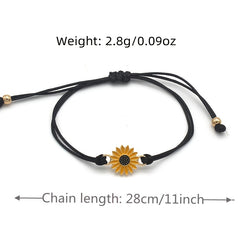 2pcs Daisy Sunflower Braided Rope Bracelets for Couple