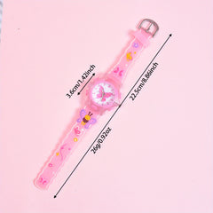 Girls' 3D Printed Silicone Strap Butterfly Kids Watch