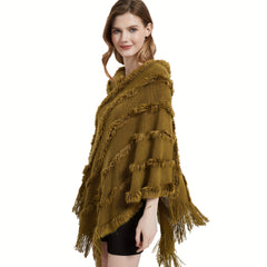Vintage Tassel Warm Cape Classic Cloak Windproof Shawl