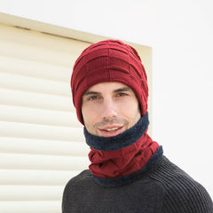 Winter Hats And Scarves Plus Velvet Knitted Mens And Womens Outdoor Warm Caps