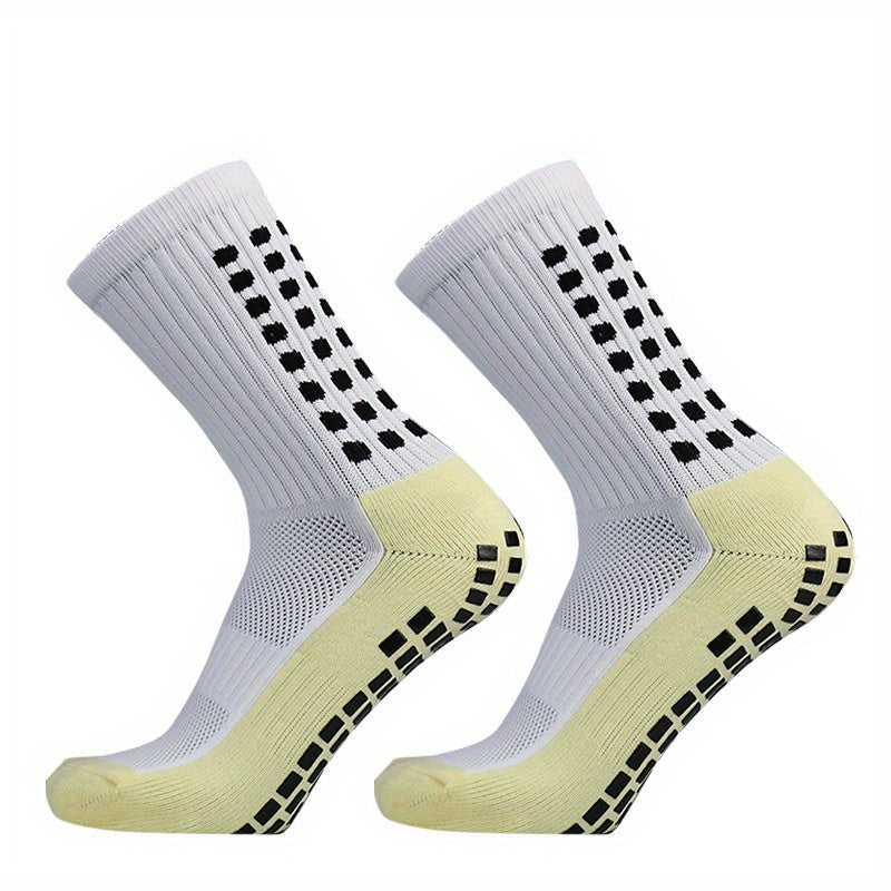 Non slip Silicone Bottom Athletic Socks For Football Mid Calf