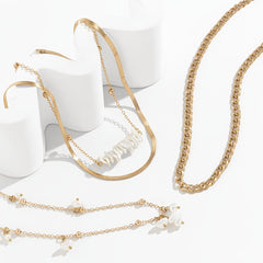 4pcs Irregular Pearl Tassel Decorative Necklace Set