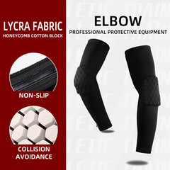 Honeycomb Arm Sleeves UV Protection Elbow Guards for Outdoor Sports