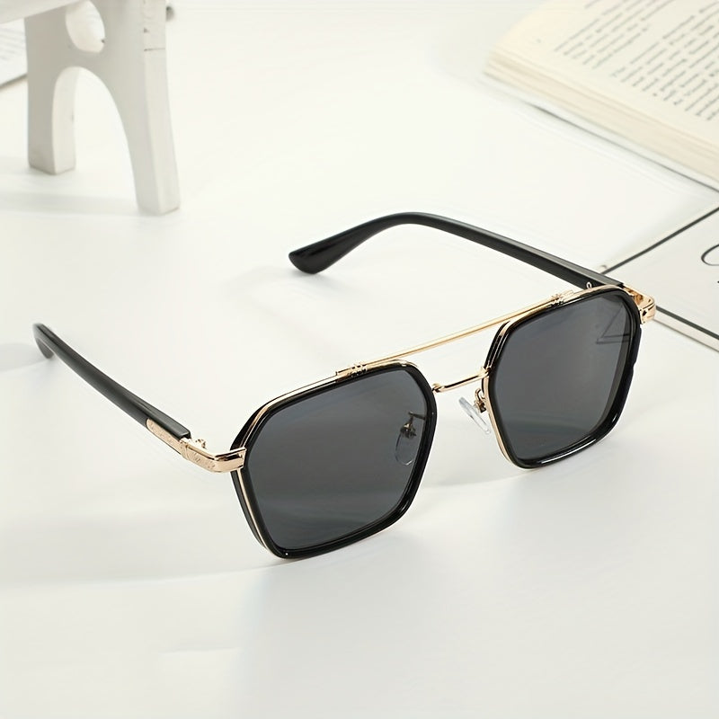 Gradient Lens Aviator Sunglasses Clover Decor UV400
