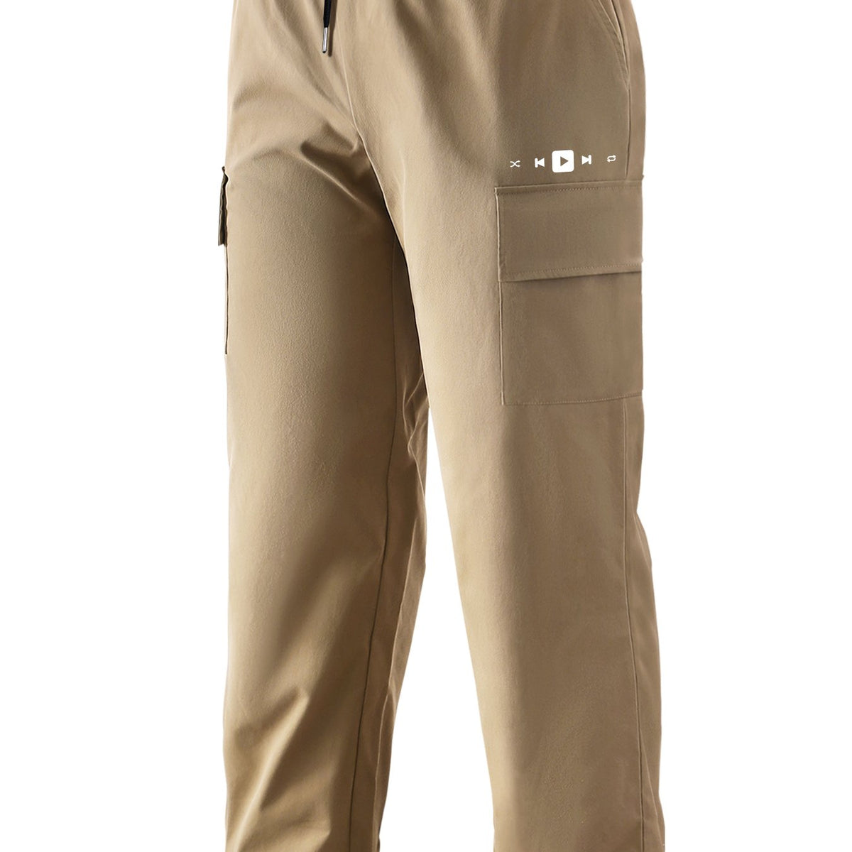 Classic Pockets Cargo Pants Men's Casual Straight Leg Drawstring Cargo Pants