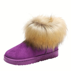 Women's Faux Fur Lined Thermal Snow Boots Non Slip Winter Warm Shoes