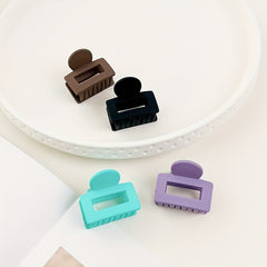 8pcs Frosted Square Hair Claw Mini Hair Clip Solid Hair Accessory