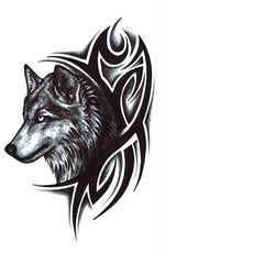 Wolf Head Temporary Tattoo Sticker For Men And Women