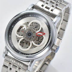 Teenager s Watch Men s Butterfly Double Button Steel Automatic Mechanical Watch