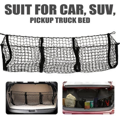Universal 3 Pocket Net Bag Car Trunk Storage Organizer