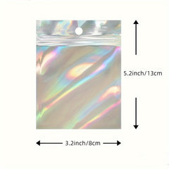 50pcs Holographic Self-sealing Packaging Bags for Phone Cases & Accessories