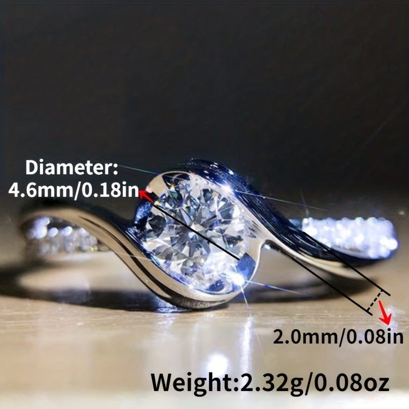 Men's Silvery Rhinestone Zircon Ring Wedding Band Engagement
