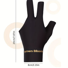 1 Pair Spandex Snooker Billiard Cue Glove Left Hand Open Three Finger Glove