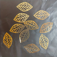 100pcs Leaf Metal Flower Frame Pendant Charm DIY UV Resin Necklace